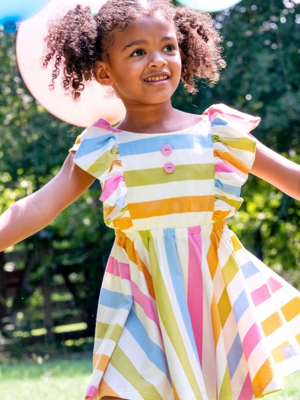 💕Sz 7/8 Eleanor Rose super cute and comfy striped colorful dress!